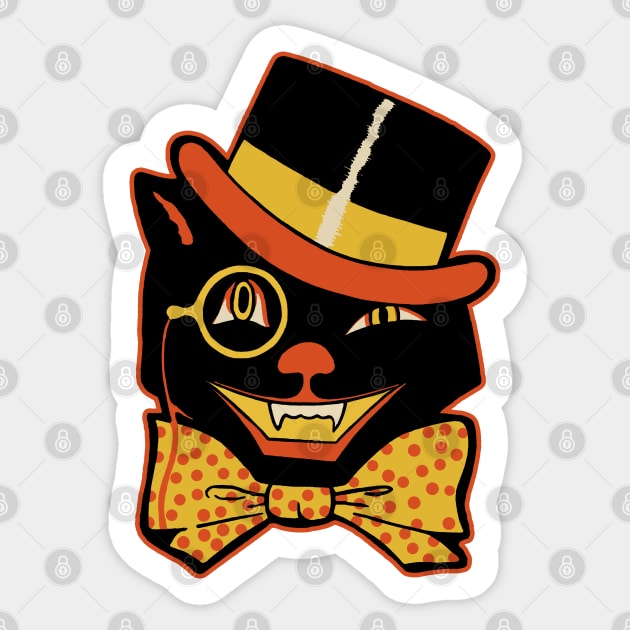 Vintage Fancy Halloween Cat Sticker by fearcity